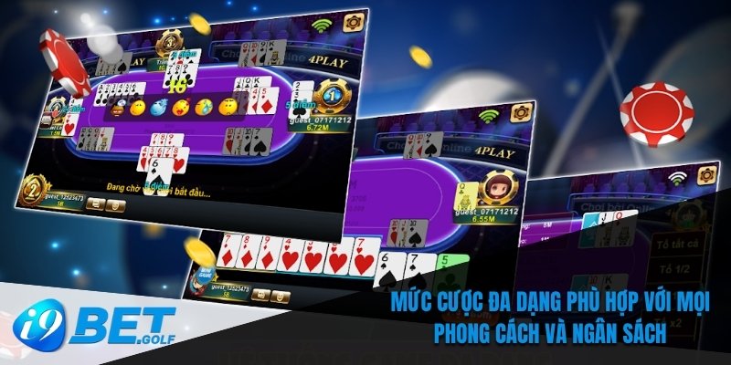 Mức cược đa dạng phù hợp với mọi phong cách và ngân sách